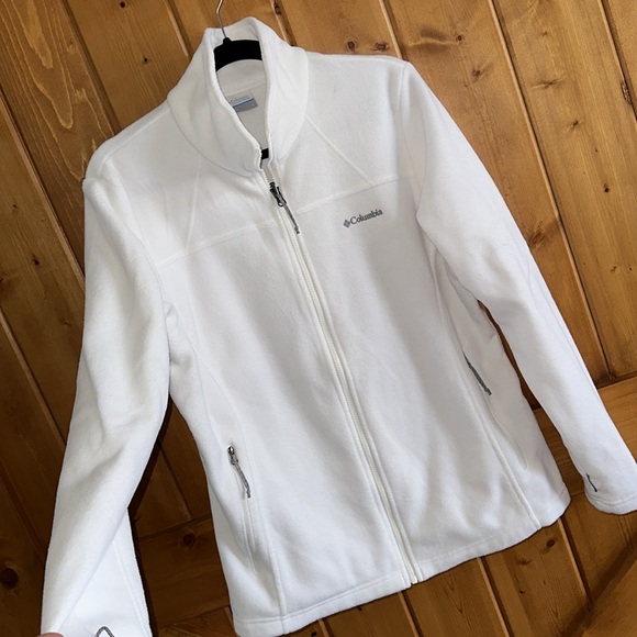 Whiteout White Columbia fleece full zip up lit interchange Jacket sz Large - Picture 1 of 11